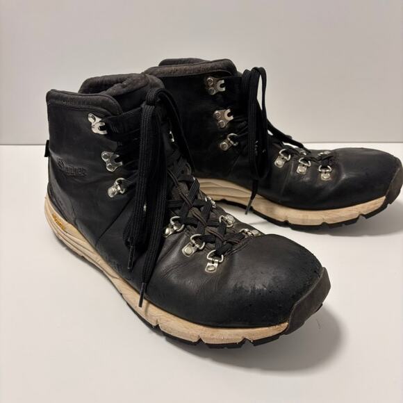 Danner Mountain 600 Sz 11.5 US 4.5" Black Leather Boots Vibram Anti-Slip Soles - Picture 2 of 11